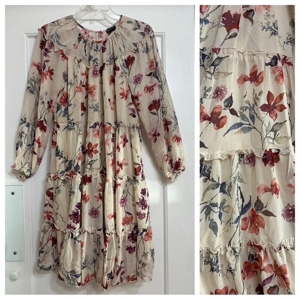 Kate and Lily Tiered Floral Dress, Cottagecore, Peasant,‎ Lined, Size 8